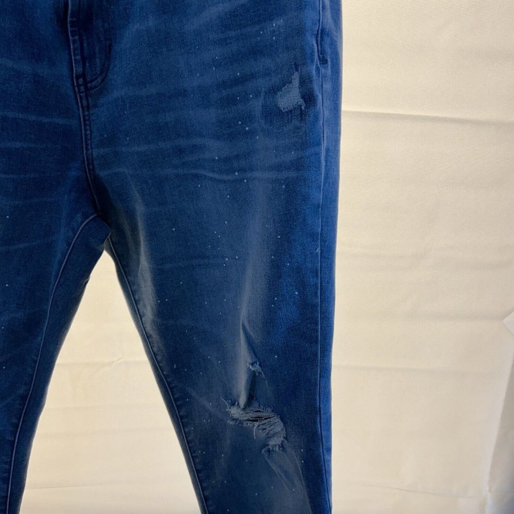 PacSun Womens Stacked Skinny Stretch Jeans Lt Wash Denim Distressed 36 x 32 - Picture 5 of 13